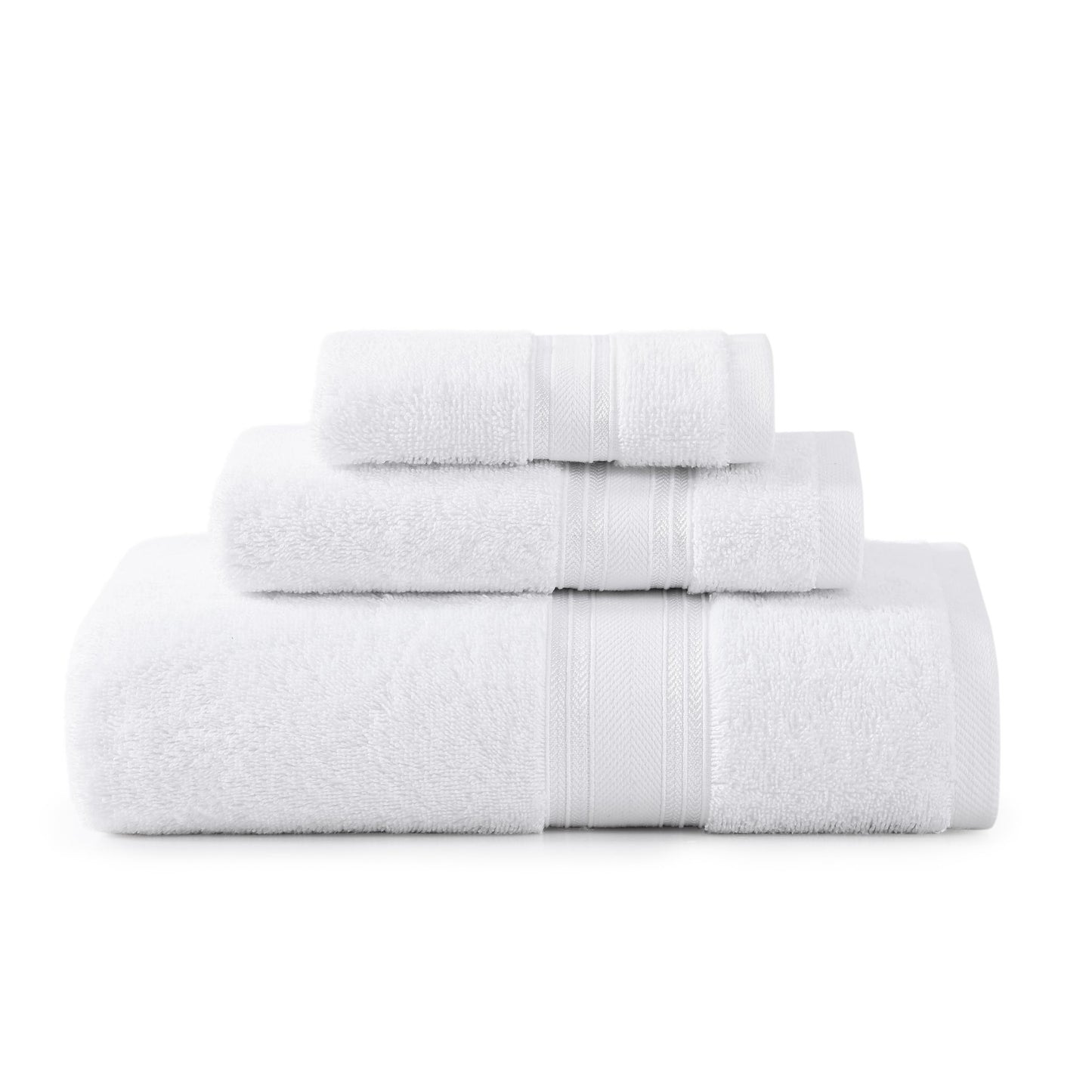 LANE LINEN Luxury Bath Towels Set - 6 Piece 100% CottonBathroom Zero Twist Shower Extra Absorbent Towel Super Soft 2 Hand Wash Cloths White