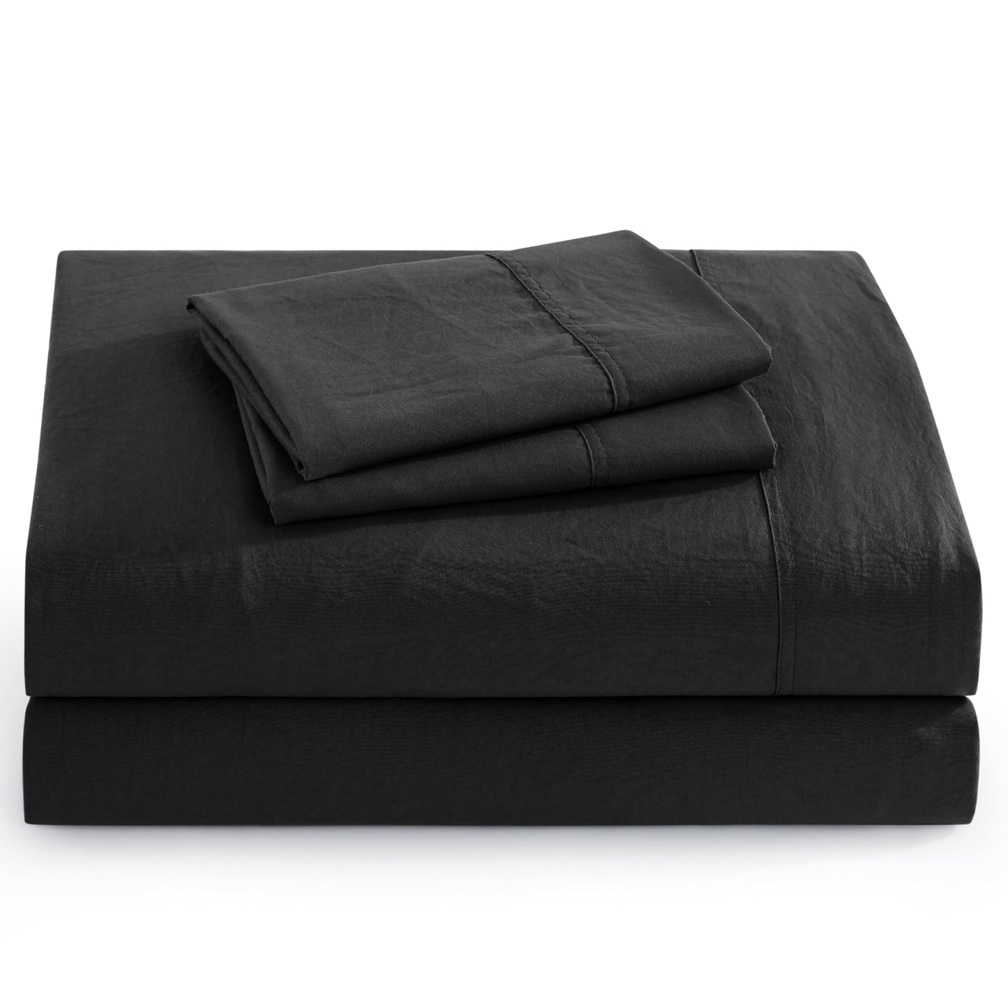 Queen Sheet Set Oxygen Washed - Premium Ultra-Soft Microfiber Queen Bed Sheets - Incredible Softness - Deep Pocket - Bedding Sheets & Pillowcases (Queen, Charcoal)