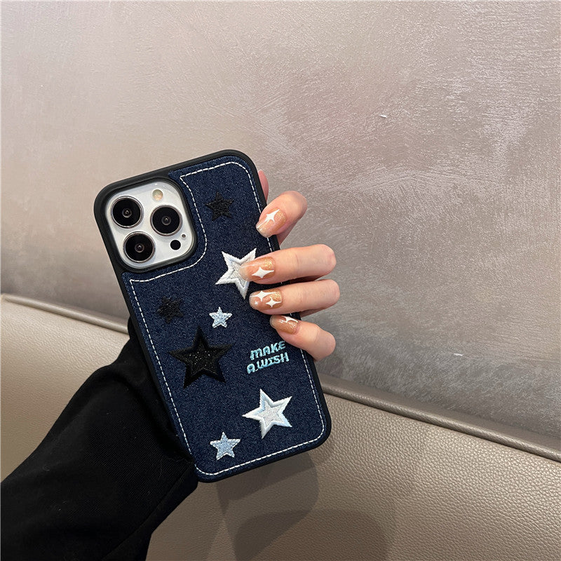 Cowboy Embroidery Star Phone Case Protector