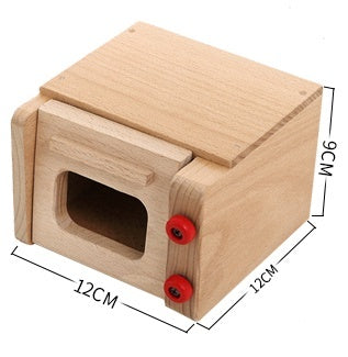 1-6 Years Old Solid Wood Wooden Simulation Microwave Oven Gas Stove Cooking Play House Toy