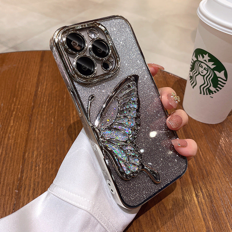 Transparent Shatter-proof Quicksand Butterfly X Phone Case