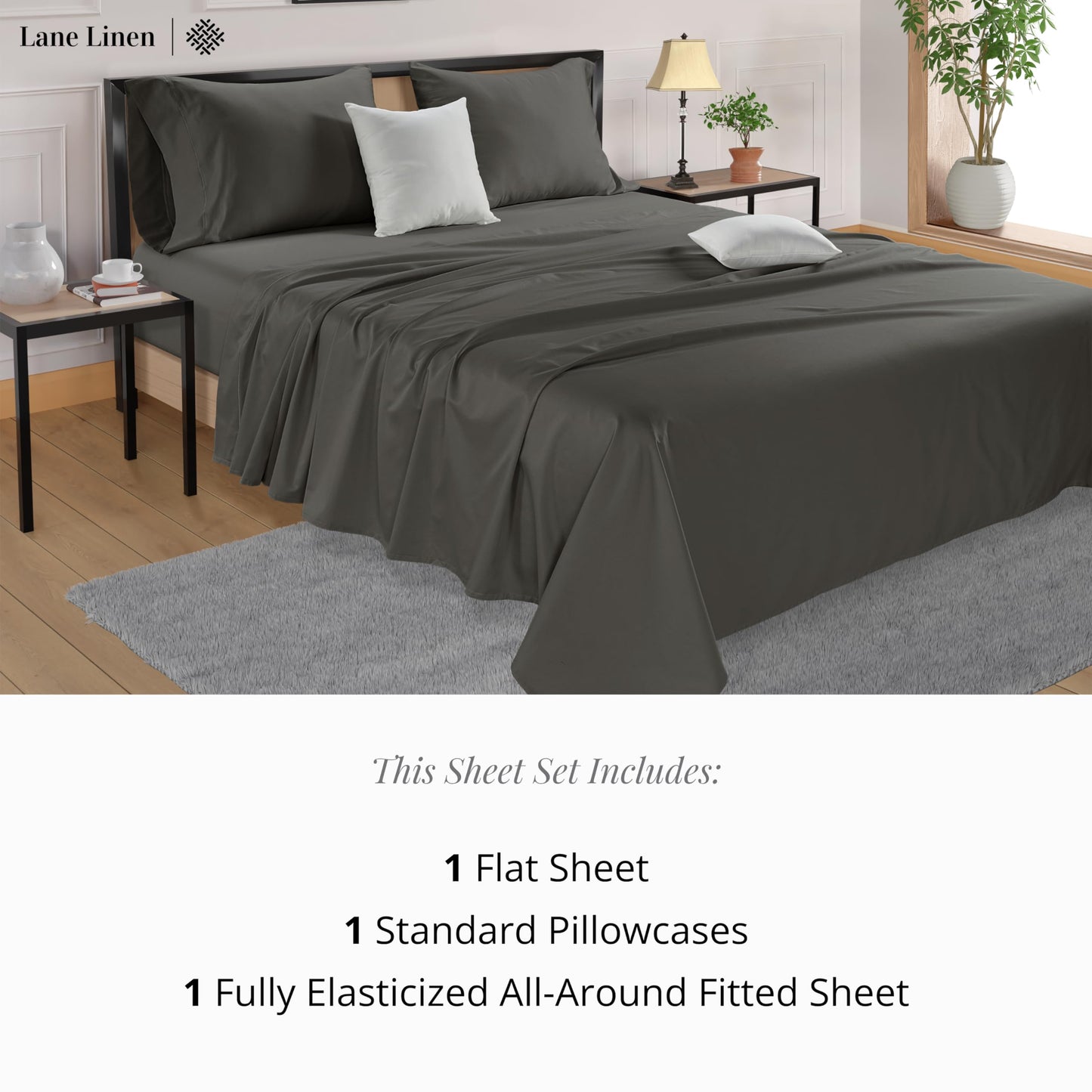 Queen Sheets Set, 4 Pc Queen Bed Sheets, 600 Thread Count 100% Long Staple Combed Cotton, Luxury Cotton Sheets for Queen Size Bed, Sheet & Pillowcase Sets, Deep Pocket Queen Sheets - Mineral