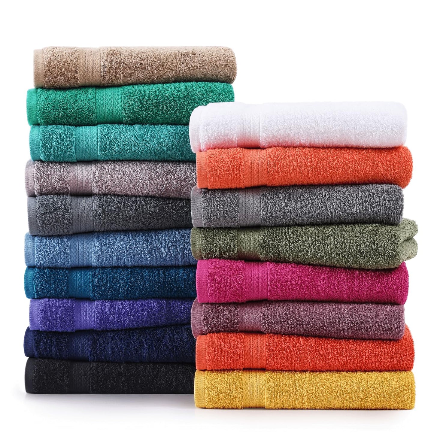 LANE LINEN 100% Cotton Bath Towels for Bathroom Set-Space Grey Bath Towel Set, 2 Luxury Bath Towels Extra Large, 4 Space Grey Hand Towels for Bathroom and 4 Washcloths Sets- 10 PC Bathroom Towels Set