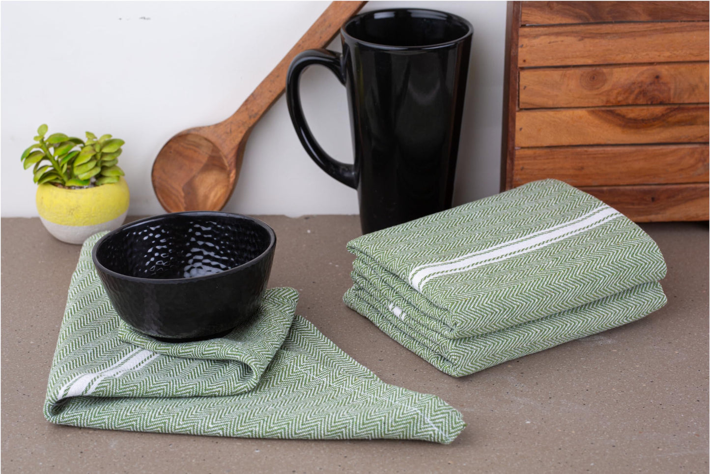 Kitchen Towel Set - 100% Cotton Kitchen Towels, Reusable Dish Cloths, Grey Dish Towels for Kitchen, Soft Absorbent Tea Towels, Durable Kitchen Hand Towels, 14” x 25” Kitchen Dish Towels - 6 Pack