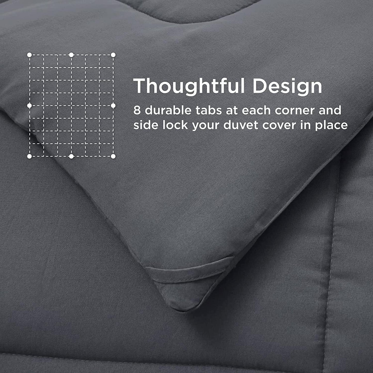 Comforter Queen Size Down Alternative Microfiber Quilted Solid Comforter/Duvet Insert - Ultra Soft Hypoallergenic Bedding - Medium Warmth for All Seasons Queen Comforter - White