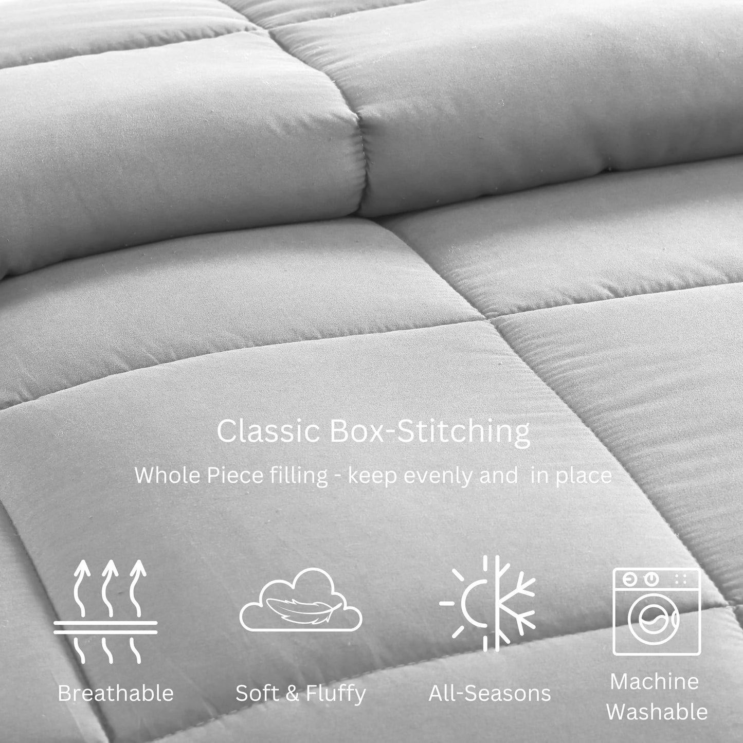 Comforter Queen Size Down Alternative Microfiber Quilted Solid Comforter/Duvet Insert - Ultra Soft Hypoallergenic Bedding - Medium Warmth for All Seasons Queen Comforter - White