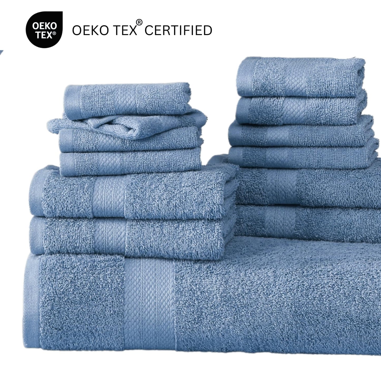 6 Piece Bath Towel Set - 100% Cotton Bathroom Towels, Extra Large Bath Towels, Hotel Towels, 2 Bath Towels Bathroom Sets, 2 Hand Towel for Bathroom, 2 Wash Cloths for Your Body and face - Rust