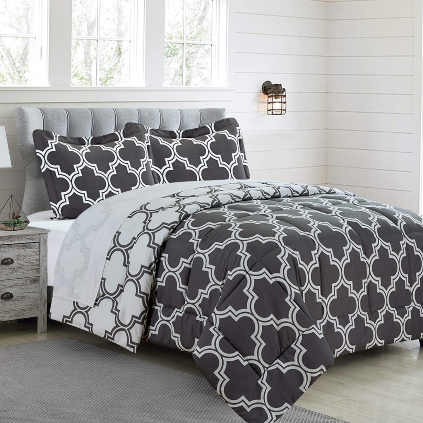 Comforter Set Queen Size - Goose Down Alternative – Washed Ultra-Soft - Premium All Season Warmth Bedding Set (Queen, French Blue)