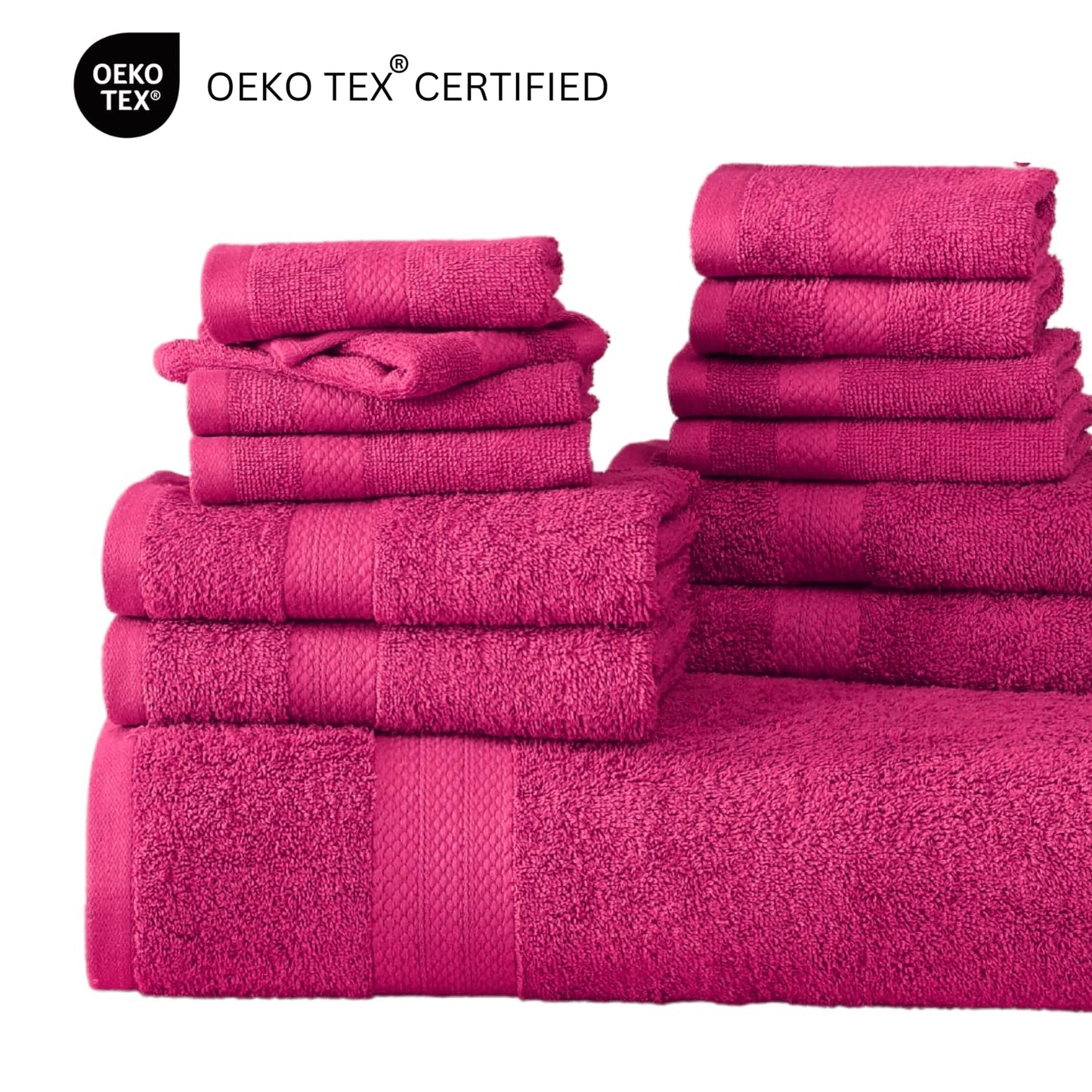 6 Piece Bath Towel Set - 100% Cotton Bathroom Towels, Extra Large Bath Towels, Hotel Towels, 2 Bath Towels Bathroom Sets, 2 Hand Towel for Bathroom, 2 Wash Cloths for Your Body and face - Rust