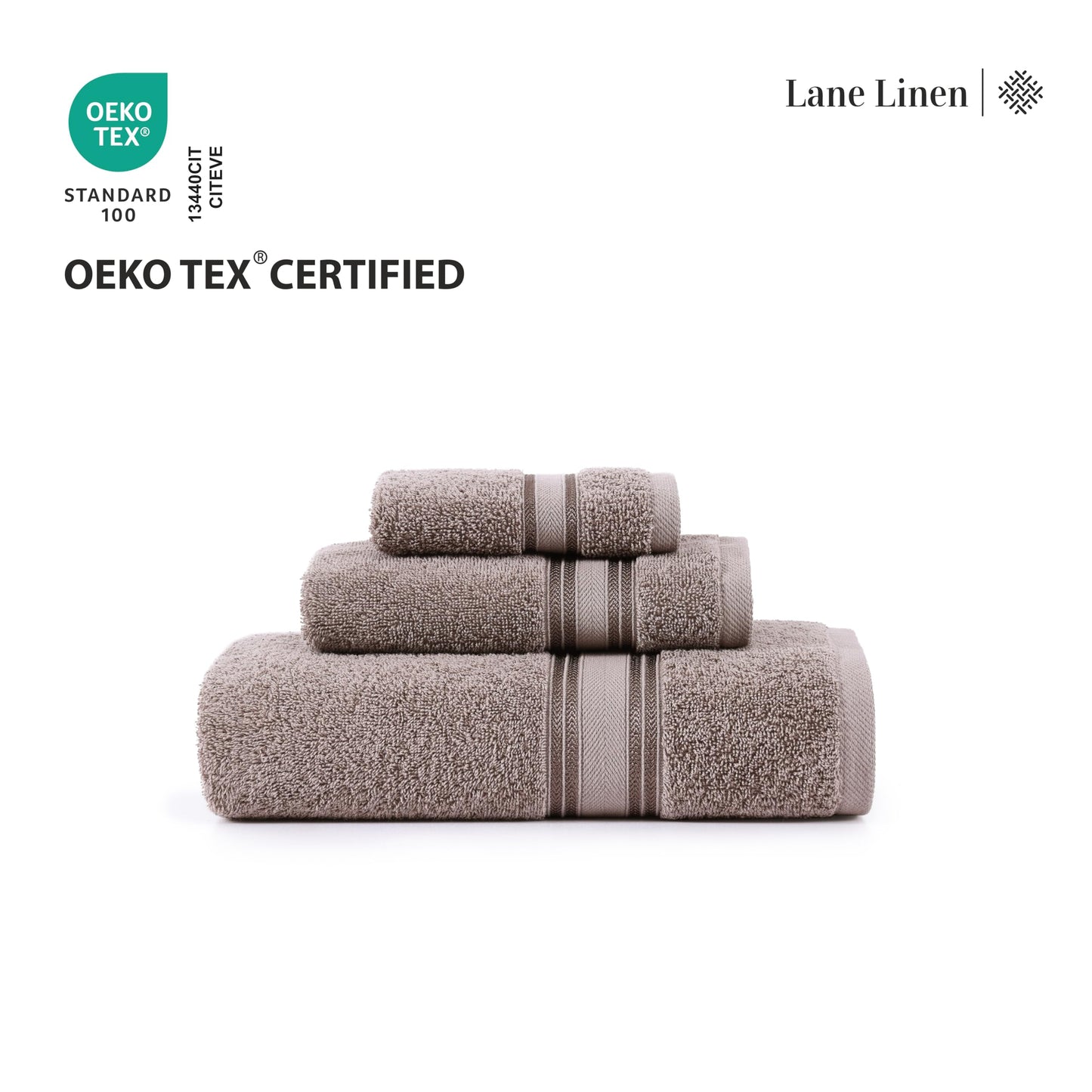 LANE LINEN Luxury Bath Towels Set - 6 Piece 100% CottonBathroom Zero Twist Shower Extra Absorbent Towel Super Soft 2 Hand Wash Cloths White