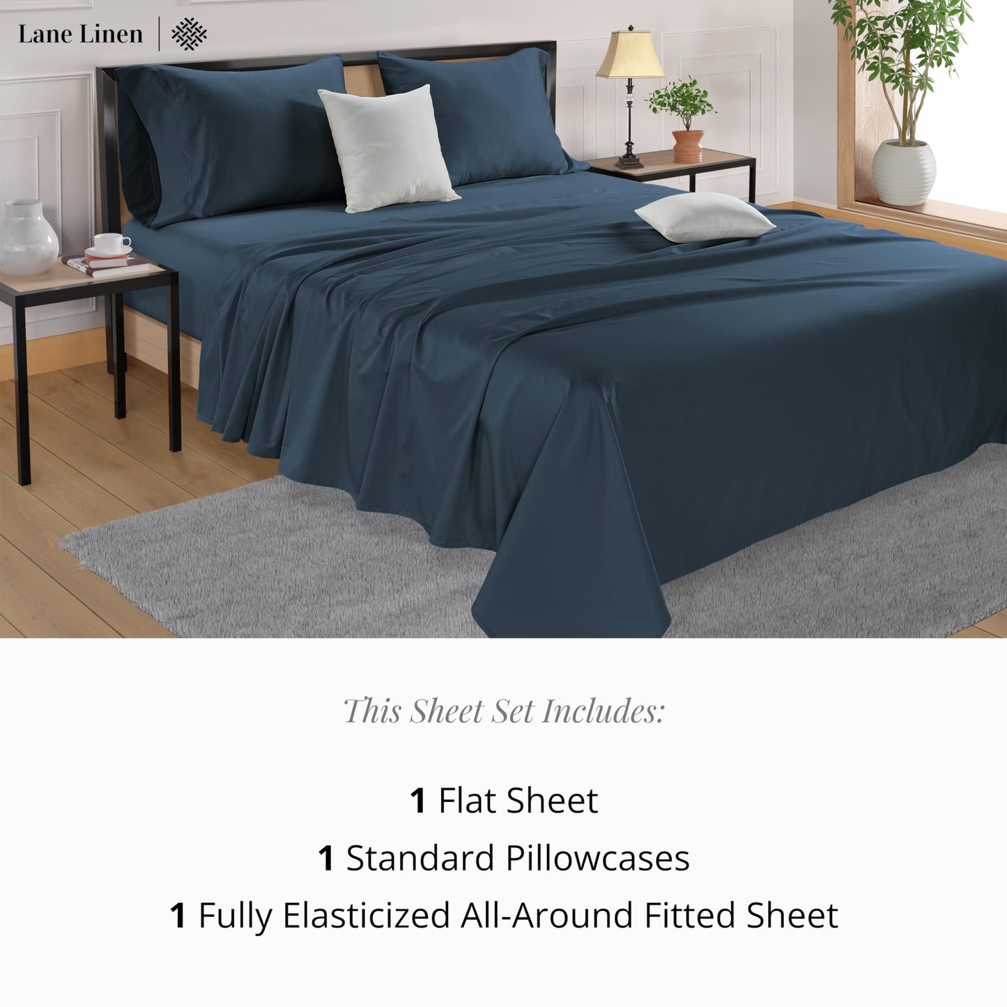 Queen Sheets Set, 4 Pc Queen Bed Sheets, 600 Thread Count 100% Long Staple Combed Cotton, Luxury Cotton Sheets for Queen Size Bed, Sheet & Pillowcase Sets, Deep Pocket Queen Sheets - Mineral