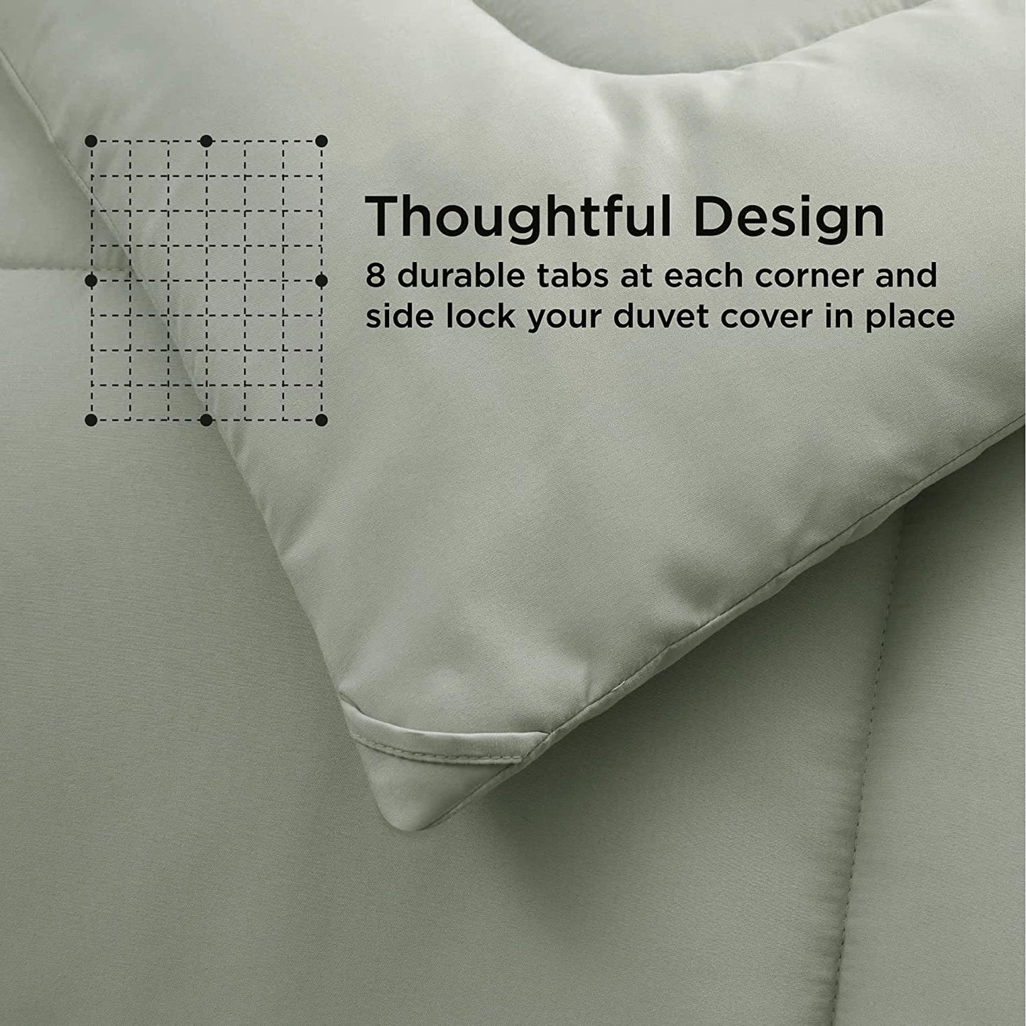 Comforter Queen Size Down Alternative Microfiber Quilted Solid Comforter/Duvet Insert - Ultra Soft Hypoallergenic Bedding - Medium Warmth for All Seasons Queen Comforter - White