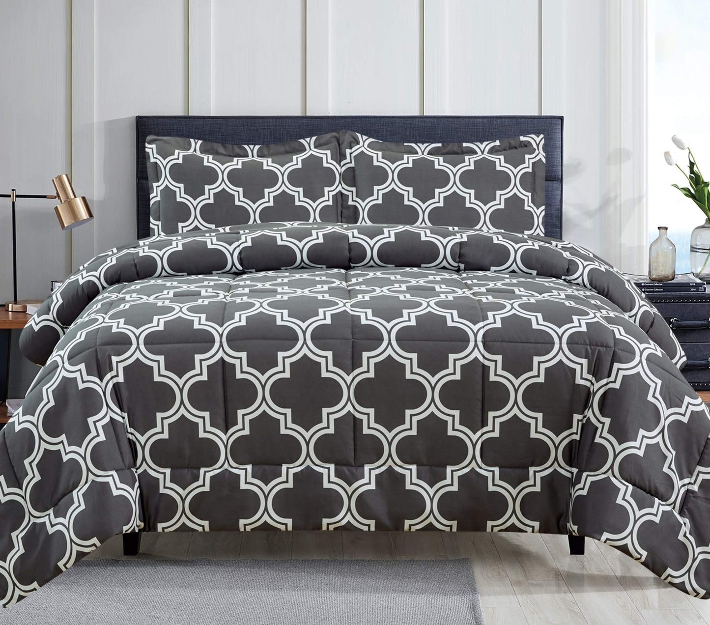 Comforter Set Queen Size - Goose Down Alternative – Washed Ultra-Soft - Premium All Season Warmth Bedding Set (Queen, French Blue)