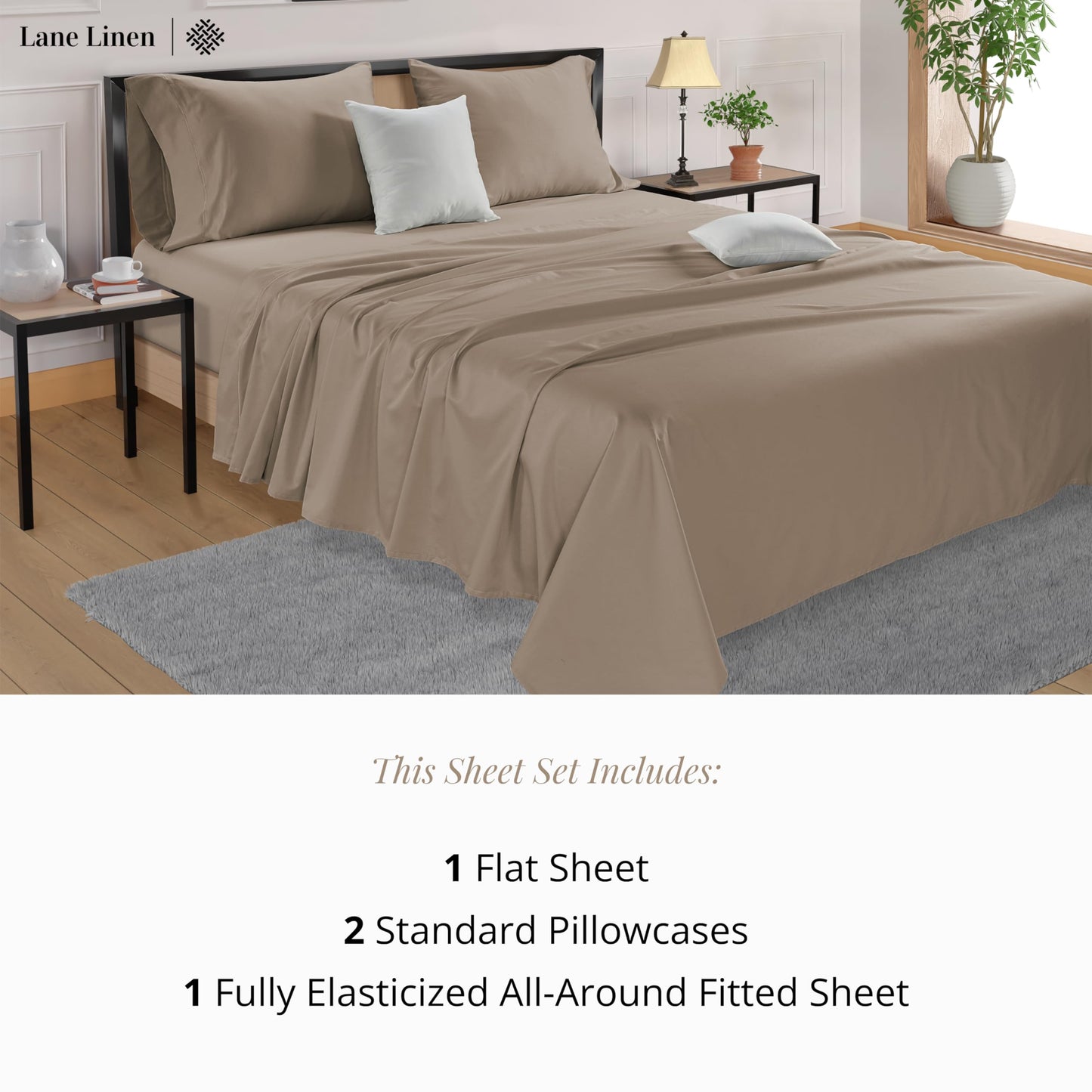 Queen Sheets Set, 4 Pc Queen Bed Sheets, 600 Thread Count 100% Long Staple Combed Cotton, Luxury Cotton Sheets for Queen Size Bed, Sheet & Pillowcase Sets, Deep Pocket Queen Sheets - Mineral