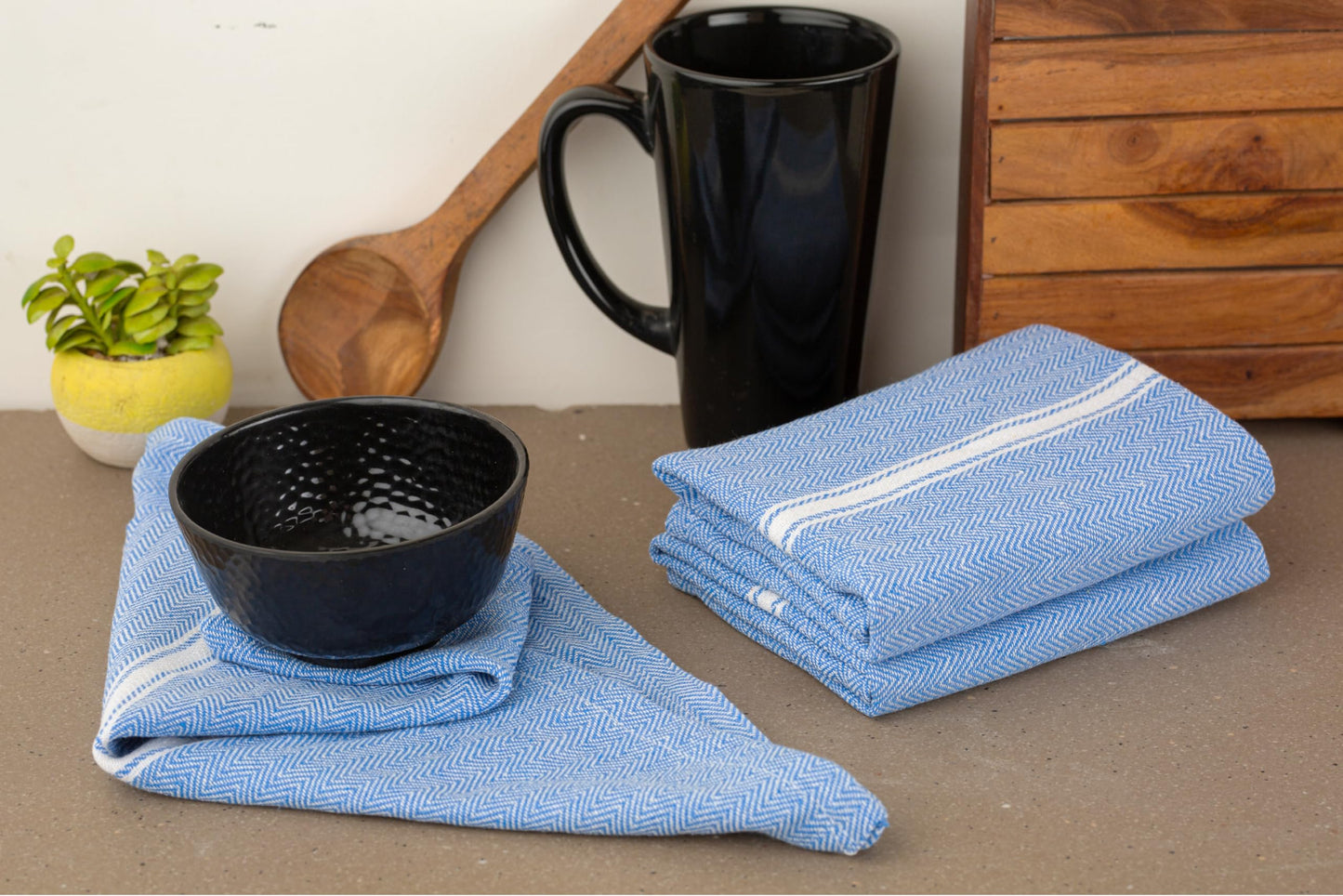 Kitchen Towel Set - 100% Cotton Kitchen Towels, Reusable Dish Cloths, Grey Dish Towels for Kitchen, Soft Absorbent Tea Towels, Durable Kitchen Hand Towels, 14” x 25” Kitchen Dish Towels - 6 Pack