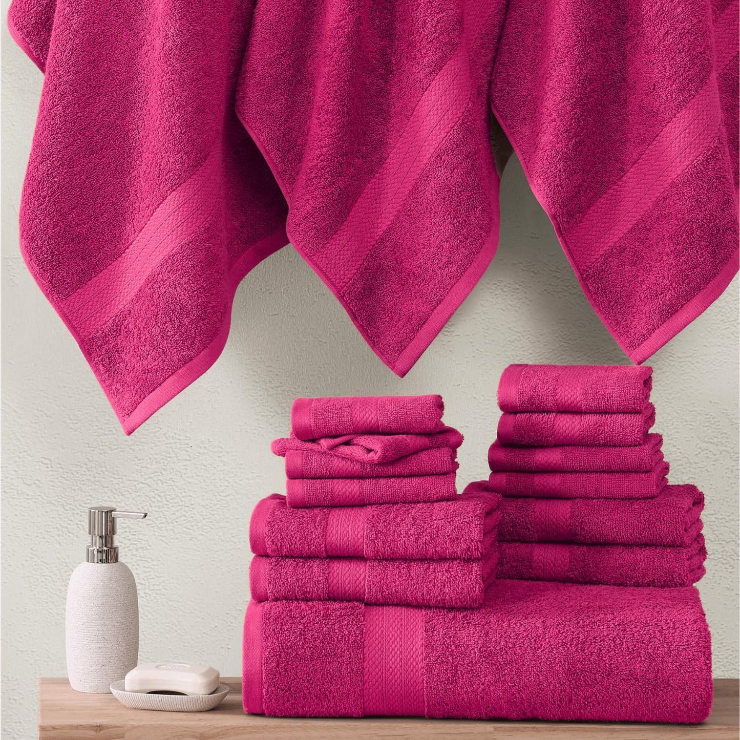 6 Piece Bath Towel Set - 100% Cotton Bathroom Towels, Extra Large Bath Towels, Hotel Towels, 2 Bath Towels Bathroom Sets, 2 Hand Towel for Bathroom, 2 Wash Cloths for Your Body and face - Rust