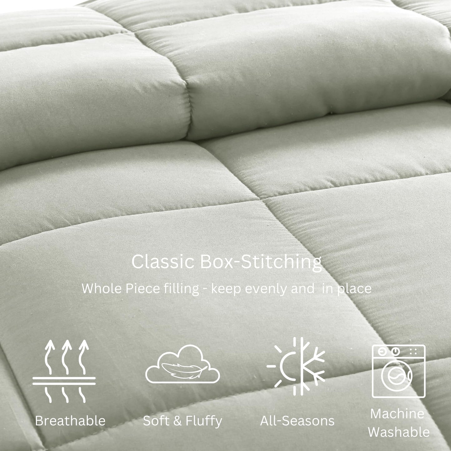 Comforter Queen Size Down Alternative Microfiber Quilted Solid Comforter/Duvet Insert - Ultra Soft Hypoallergenic Bedding - Medium Warmth for All Seasons Queen Comforter - White