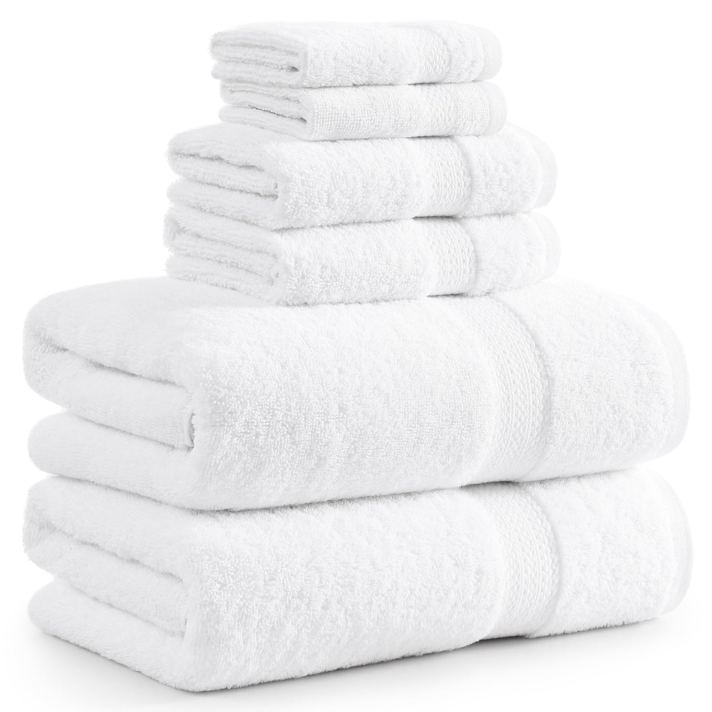 6 Piece Bath Towel Set - 100% Cotton Bathroom Towels, Extra Large Bath Towels, Hotel Towels, 2 Bath Towels Bathroom Sets, 2 Hand Towel for Bathroom, 2 Wash Cloths for Your Body and face - Rust