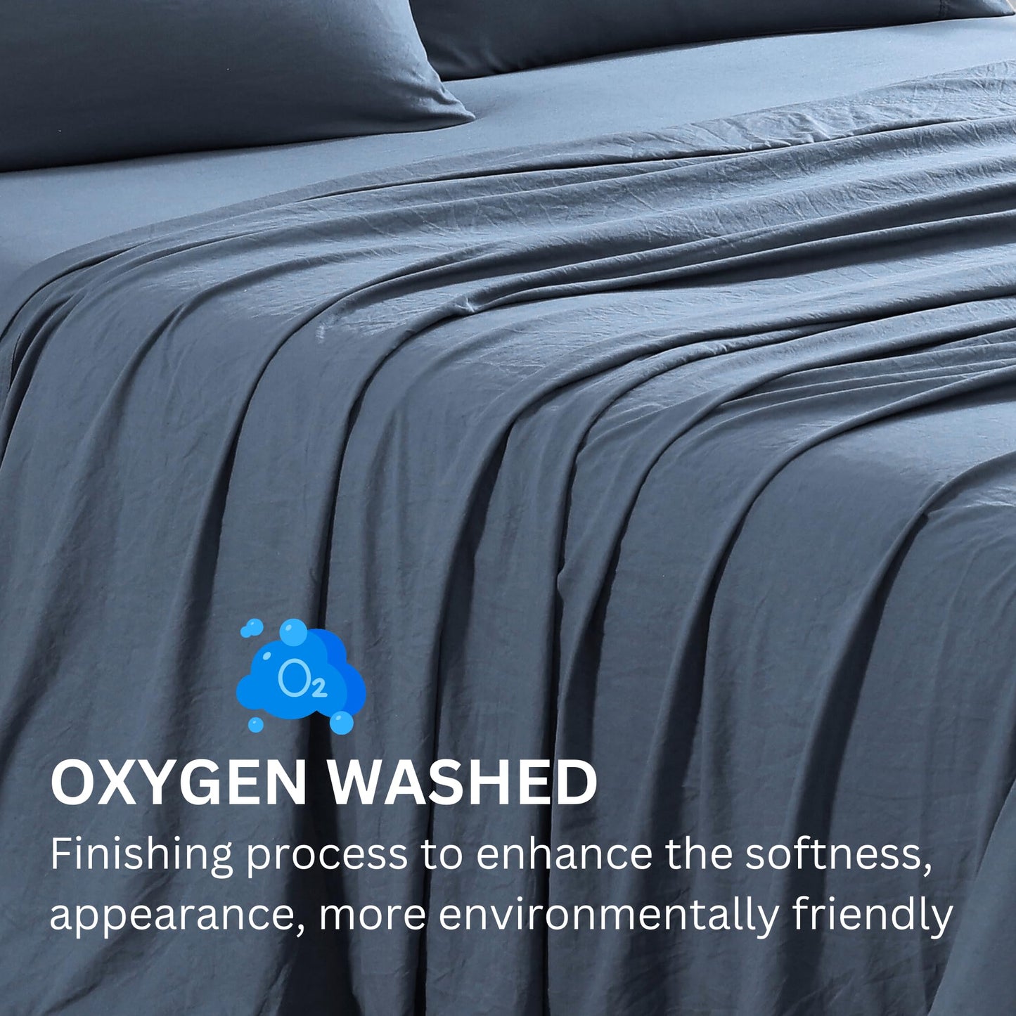 Queen Sheet Set Oxygen Washed - Premium Ultra-Soft Microfiber Queen Bed Sheets - Incredible Softness - Deep Pocket - Bedding Sheets & Pillowcases (Queen, Charcoal)