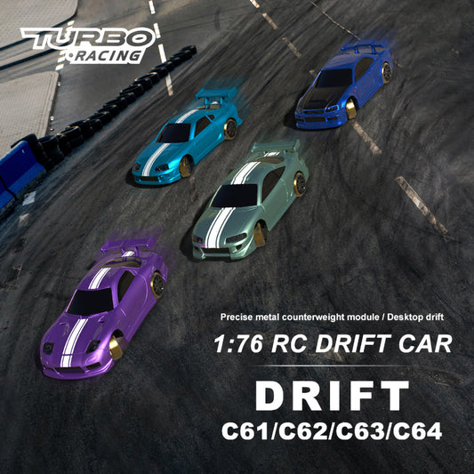 TURBO RACING MINI RC Electric Remote Control Model Car Drift Racing Adult Children's Desktop Toys