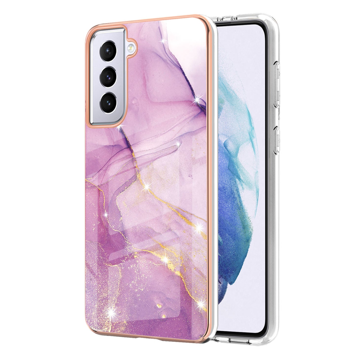 Mobile Phone Case Surface Film Electroplating Marble Anti Fall Case