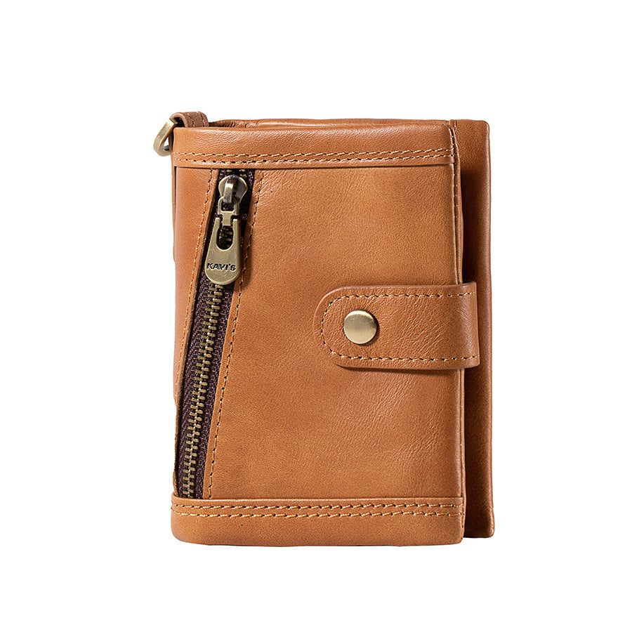 Zipper Vgenuine Leather Wallet For Women