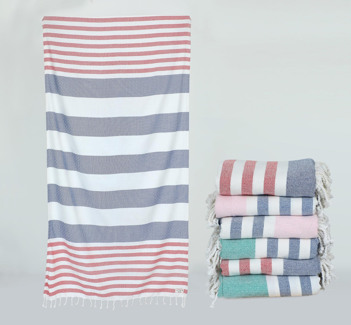 Lane Linen Beach Towels 6 Pack, 100% Cotton Oversized Beach Towel, Pre-Washed Large Beach Towel, Stylish Pool Towels For Adults, Quick Dry Beach Towel, Lightweight Travel Towel, 39"x71" - Multi Colors