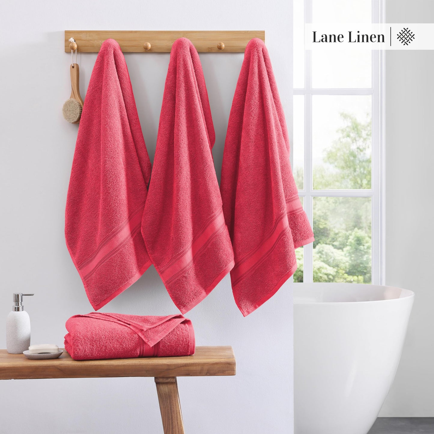 LANE LINEN Large Bath Towels - 100% Cotton Bath Sheets, Extra Large Bath Towels, Zero Twist, 4 Piece Bath Sheet Set, Quick Dry, Super Soft Shower Towels, Absorbent Bathroom Towels - Pearl Blush