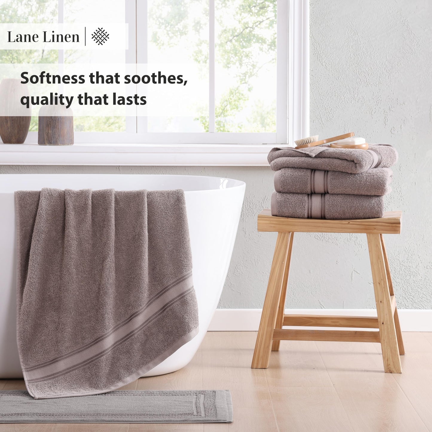 Large Bath Towels - 100% Cotton Bath Sheets, Extra Large Bath Towels, Zero Twist, 4 Piece Bath Sheet Set, Quick Dry, Super Soft Shower Towels, Highly Absorbent Bathroom Towels - Platinum