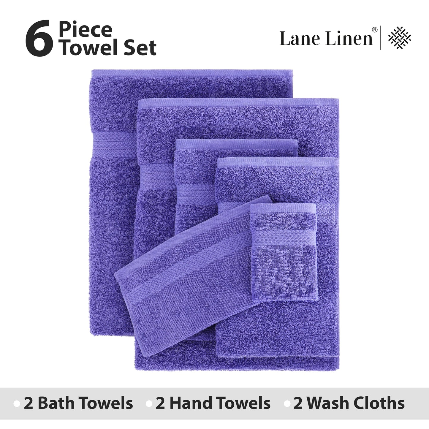 6 Piece Bath Towel Set - 100% Cotton Bathroom Towels, Extra Large Bath Towels, Hotel Towels, 2 Bath Towels Bathroom Sets, 2 Hand Towel for Bathroom, 2 Wash Cloths for Your Body and face - Rust