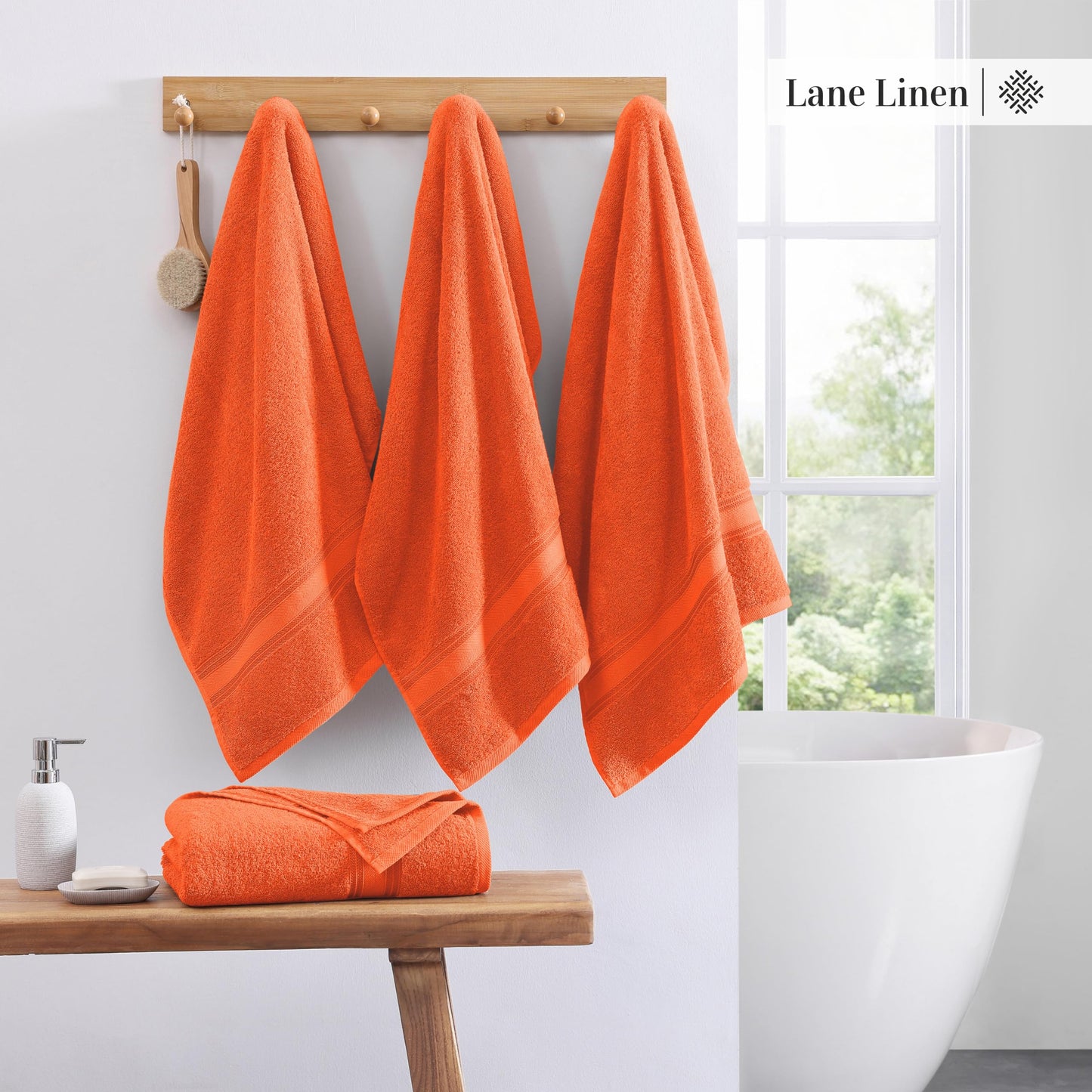 LANE LINEN Large Bath Towels - 100% Cotton Bath Sheets, Extra Large Bath Towels, Zero Twist, 4 Piece Bath Sheet Set, Quick Dry, Super Soft Shower Towels, Absorbent Bathroom Towels - Pearl Blush