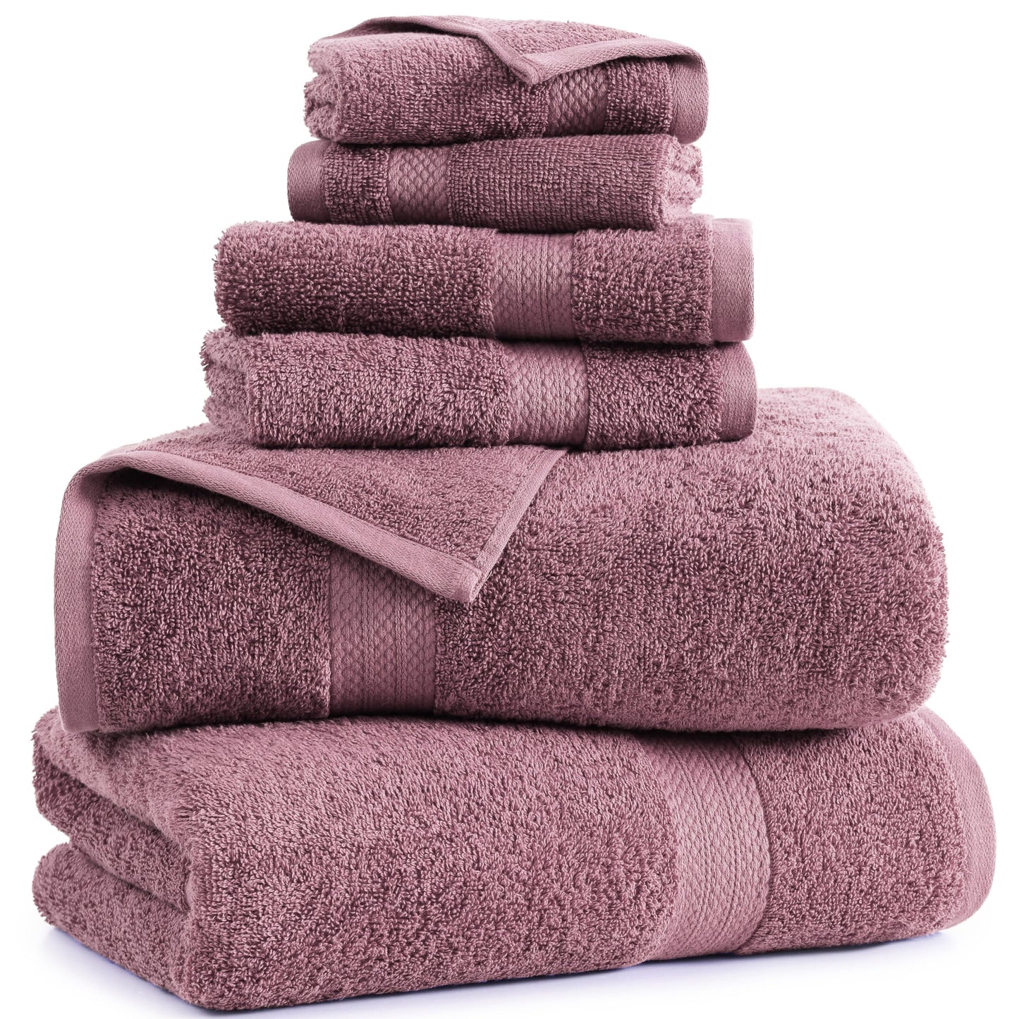 6 Piece Bath Towel Set - 100% Cotton Bathroom Towels, Extra Large Bath Towels, Hotel Towels, 2 Bath Towels Bathroom Sets, 2 Hand Towel for Bathroom, 2 Wash Cloths for Your Body and face - Rust