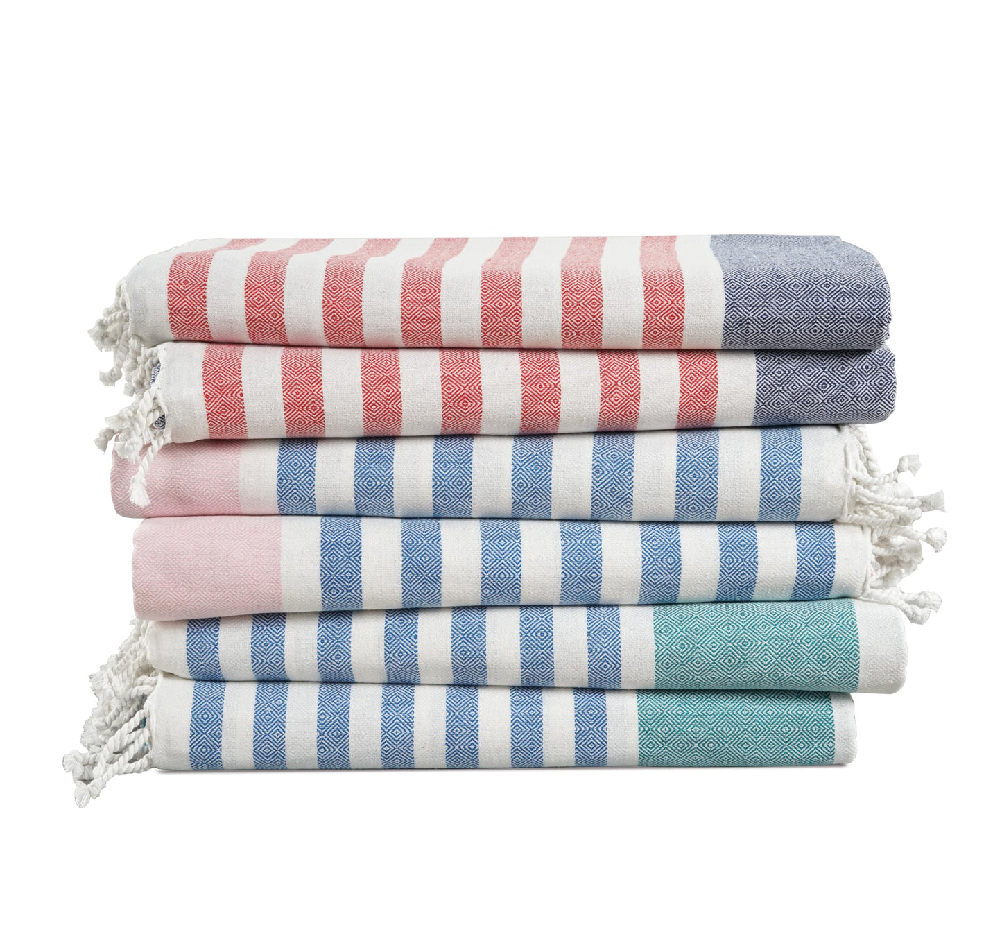 Lane Linen Beach Towels 6 Pack, 100% Cotton Oversized Beach Towel, Pre-Washed Large Beach Towel, Stylish Pool Towels For Adults, Quick Dry Beach Towel, Lightweight Travel Towel, 39"x71" - Multi Colors