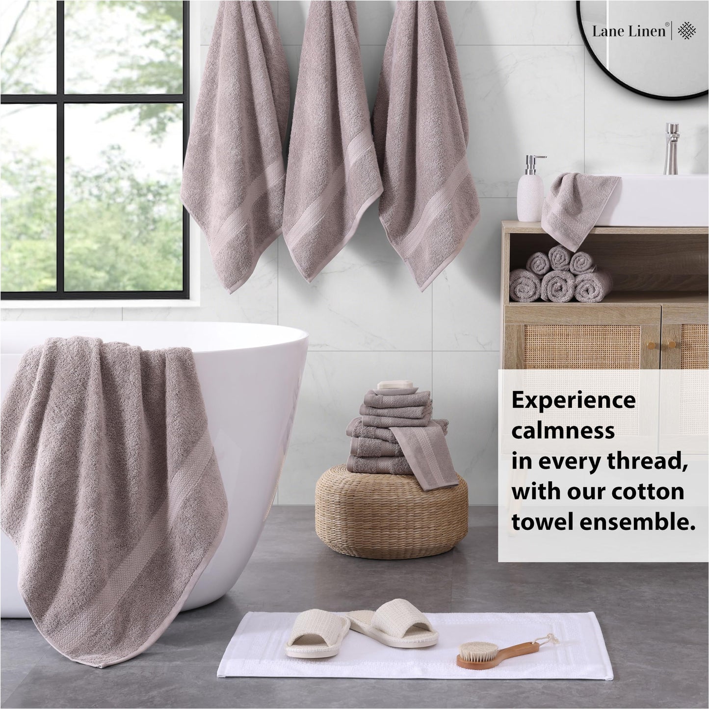 6 Piece Bath Towel Set - 100% Cotton Bathroom Towels, Extra Large Bath Towels, Hotel Towels, 2 Bath Towels Bathroom Sets, 2 Hand Towel for Bathroom, 2 Wash Cloths for Your Body and face - Rust