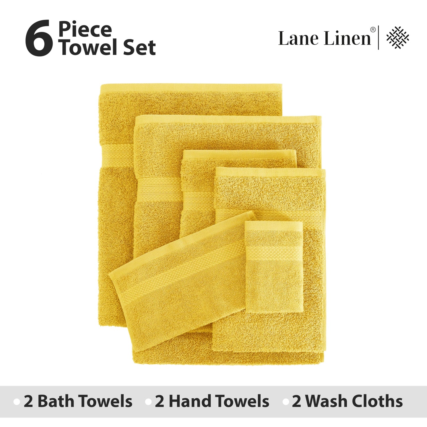 6 Piece Bath Towel Set - 100% Cotton Bathroom Towels, Extra Large Bath Towels, Hotel Towels, 2 Bath Towels Bathroom Sets, 2 Hand Towel for Bathroom, 2 Wash Cloths for Your Body and face - Rust