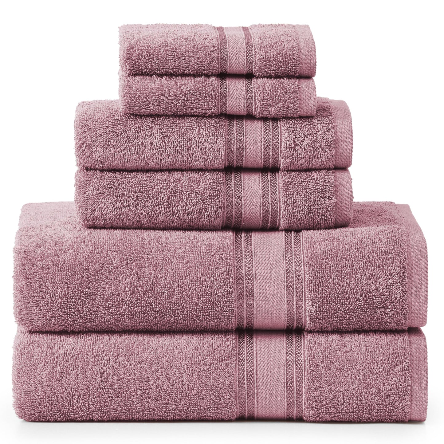 LANE LINEN Luxury Bath Towels Set - 6 Piece 100% CottonBathroom Zero Twist Shower Extra Absorbent Towel Super Soft 2 Hand Wash Cloths White