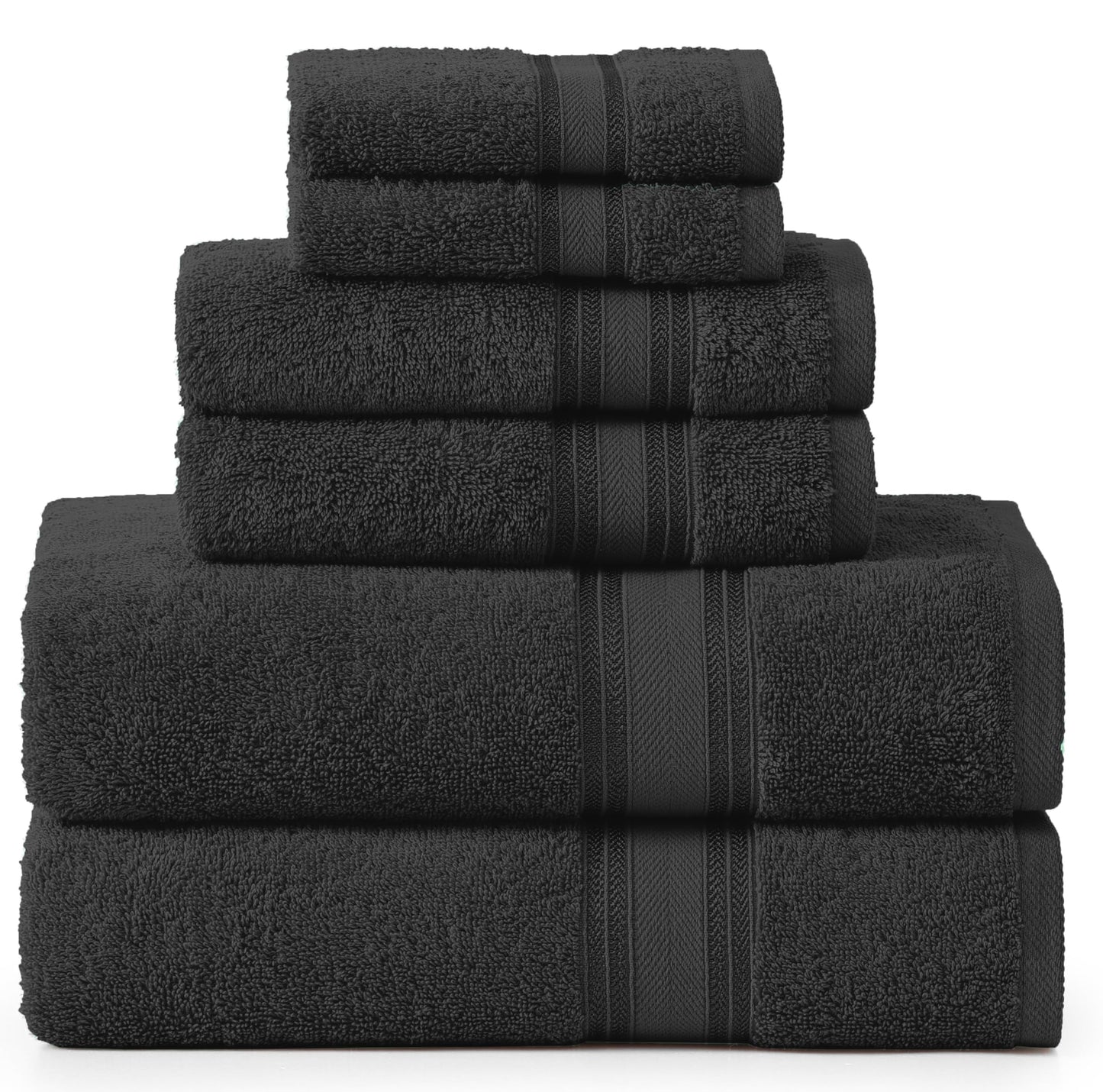 LANE LINEN Luxury Bath Towels Set - 6 Piece 100% CottonBathroom Zero Twist Shower Extra Absorbent Towel Super Soft 2 Hand Wash Cloths White