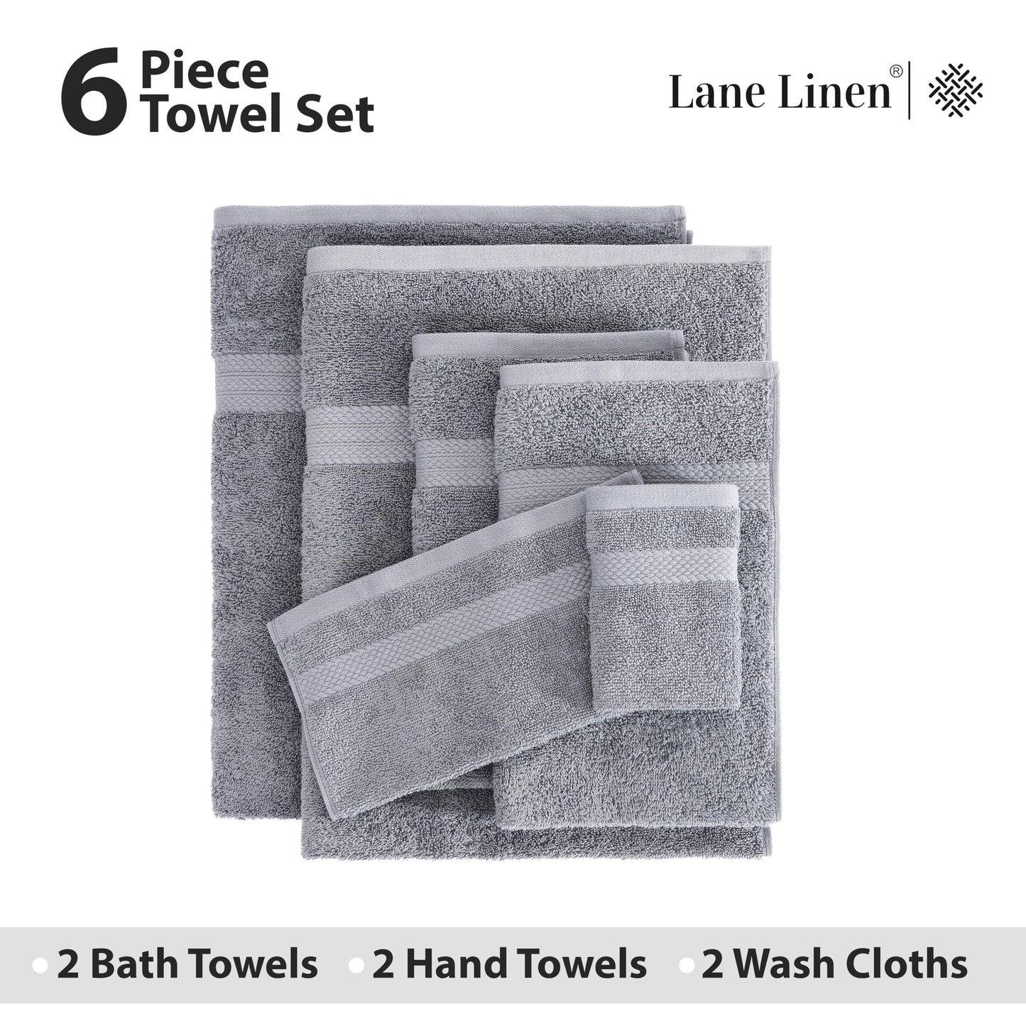 6 Piece Bath Towel Set - 100% Cotton Bathroom Towels, Extra Large Bath Towels, Hotel Towels, 2 Bath Towels Bathroom Sets, 2 Hand Towel for Bathroom, 2 Wash Cloths for Your Body and face - Rust