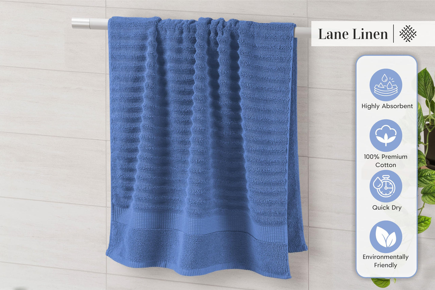 LANE LINEN Large Bath Towels - 100% Cotton Bath Sheets, Extra Large Bath Towels, Zero Twist, 4 Piece Bath Sheet Set, Quick Dry, Super Soft Shower Towels, Absorbent Bathroom Towels - Pearl Blush