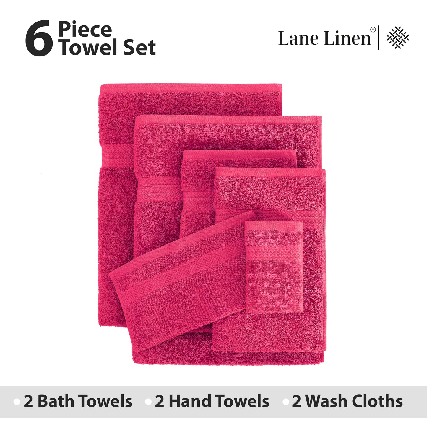 6 Piece Bath Towel Set - 100% Cotton Bathroom Towels, Extra Large Bath Towels, Hotel Towels, 2 Bath Towels Bathroom Sets, 2 Hand Towel for Bathroom, 2 Wash Cloths for Your Body and face - Rust