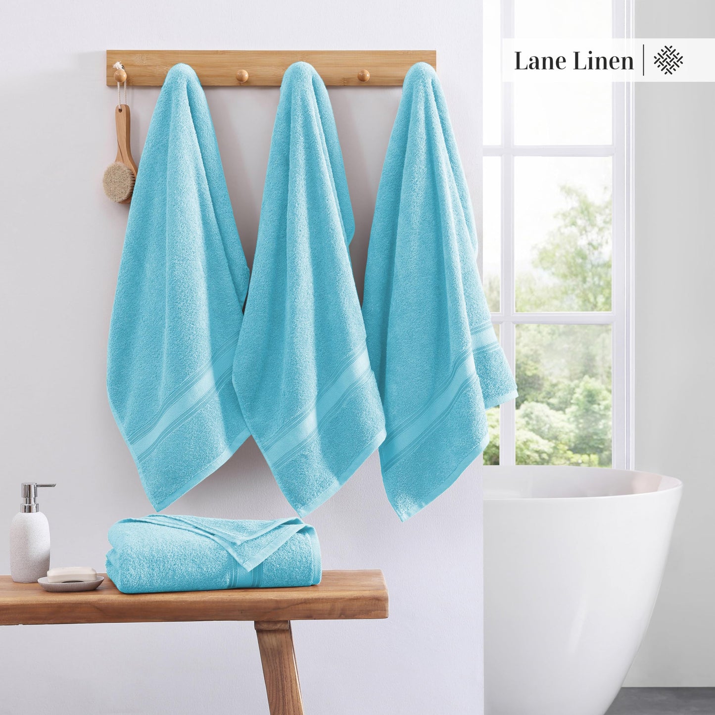 LANE LINEN Large Bath Towels - 100% Cotton Bath Sheets, Extra Large Bath Towels, Zero Twist, 4 Piece Bath Sheet Set, Quick Dry, Super Soft Shower Towels, Absorbent Bathroom Towels - Pearl Blush