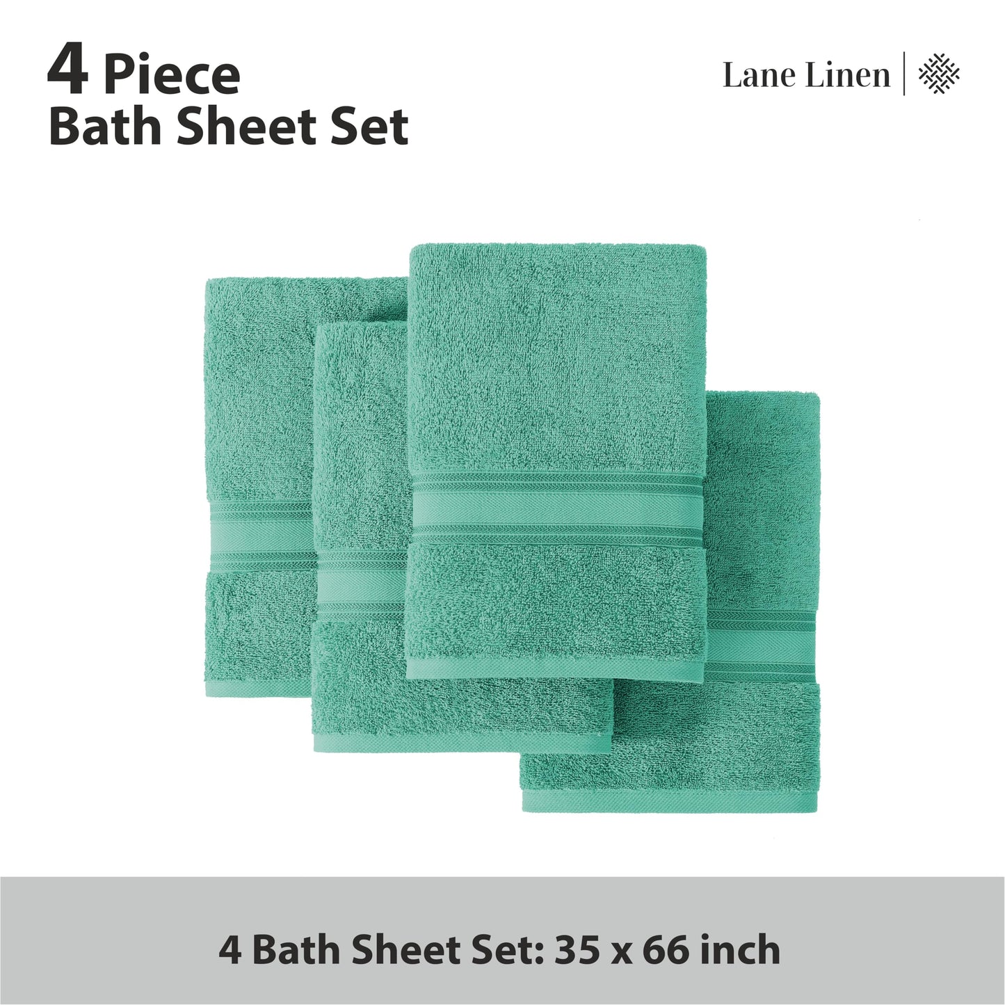 LANE LINEN Large Bath Towels - 100% Cotton Bath Sheets, Extra Large Bath Towels, Zero Twist, 4 Piece Bath Sheet Set, Quick Dry, Super Soft Shower Towels, Absorbent Bathroom Towels - Pearl Blush