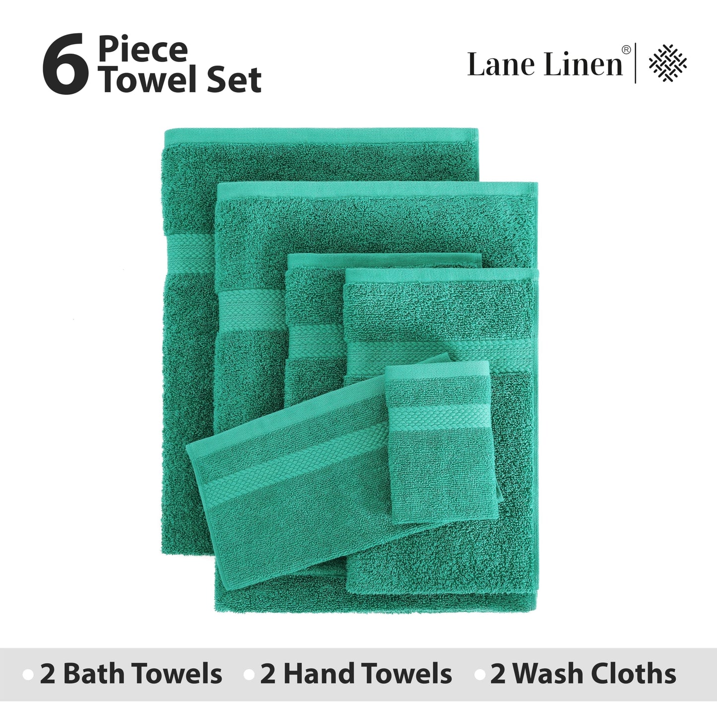 6 Piece Bath Towel Set - 100% Cotton Bathroom Towels, Extra Large Bath Towels, Hotel Towels, 2 Bath Towels Bathroom Sets, 2 Hand Towel for Bathroom, 2 Wash Cloths for Your Body and face - Rust