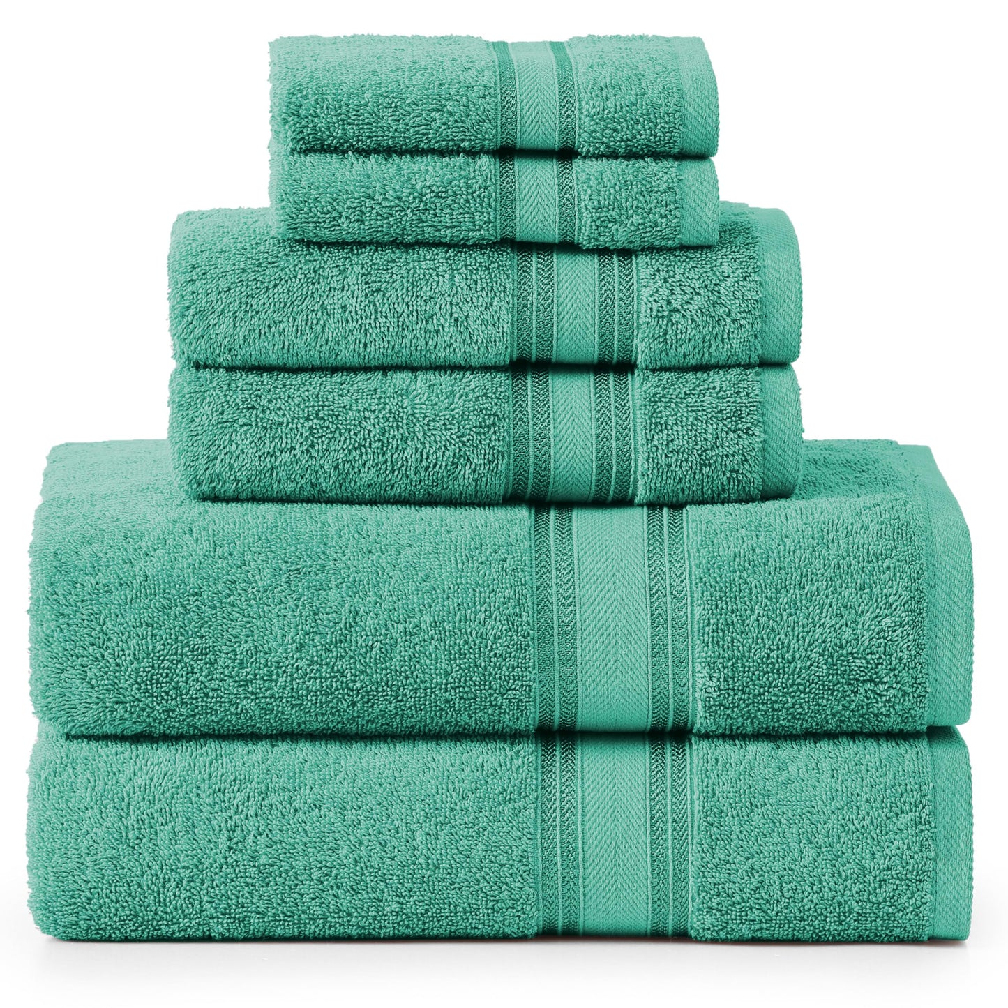 LANE LINEN Luxury Bath Towels Set - 6 Piece 100% CottonBathroom Zero Twist Shower Extra Absorbent Towel Super Soft 2 Hand Wash Cloths White