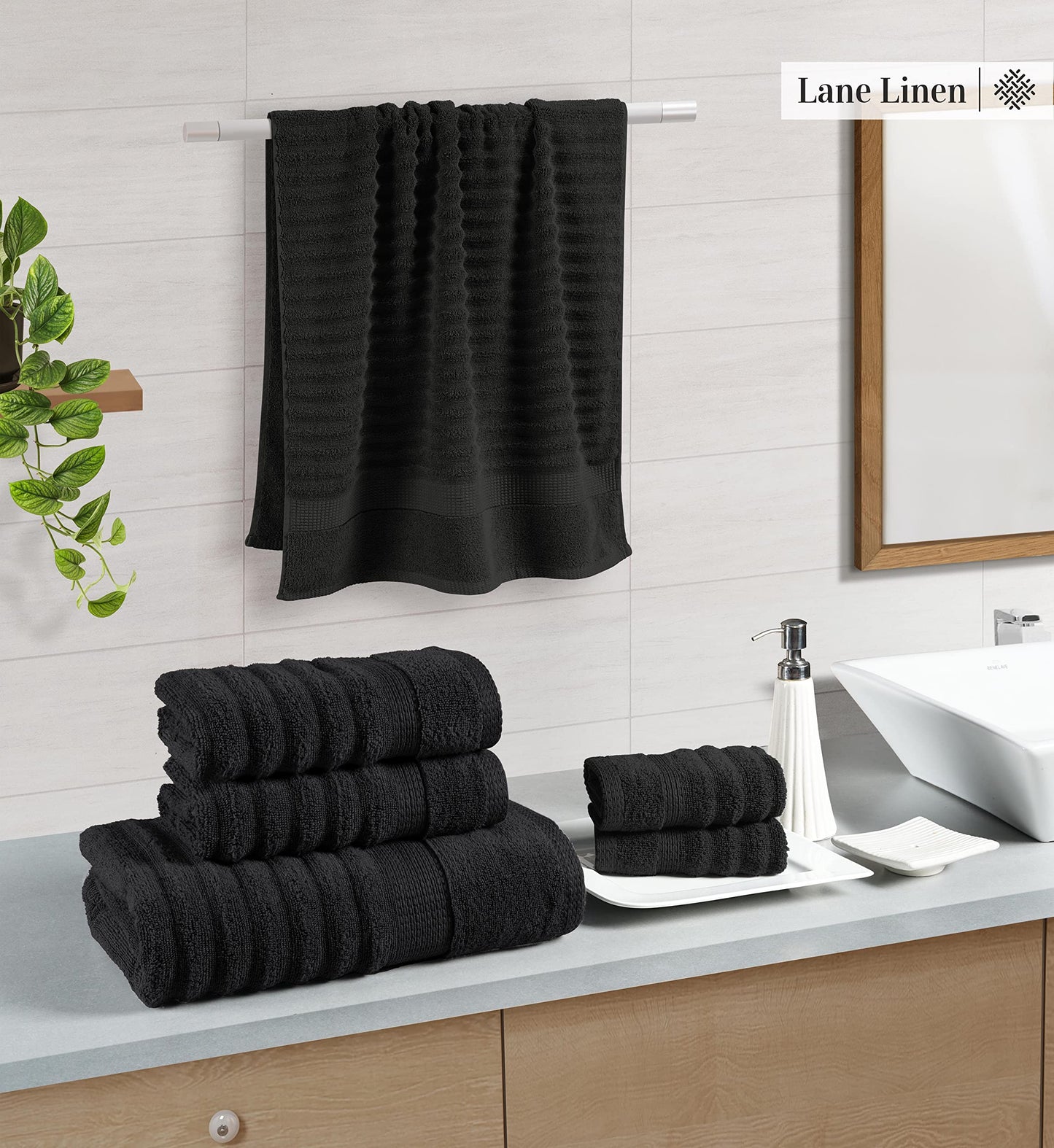 LANE LINEN Large Bath Towels - 100% Cotton Bath Sheets, Extra Large Bath Towels, Zero Twist, 4 Piece Bath Sheet Set, Quick Dry, Super Soft Shower Towels, Absorbent Bathroom Towels - Pearl Blush