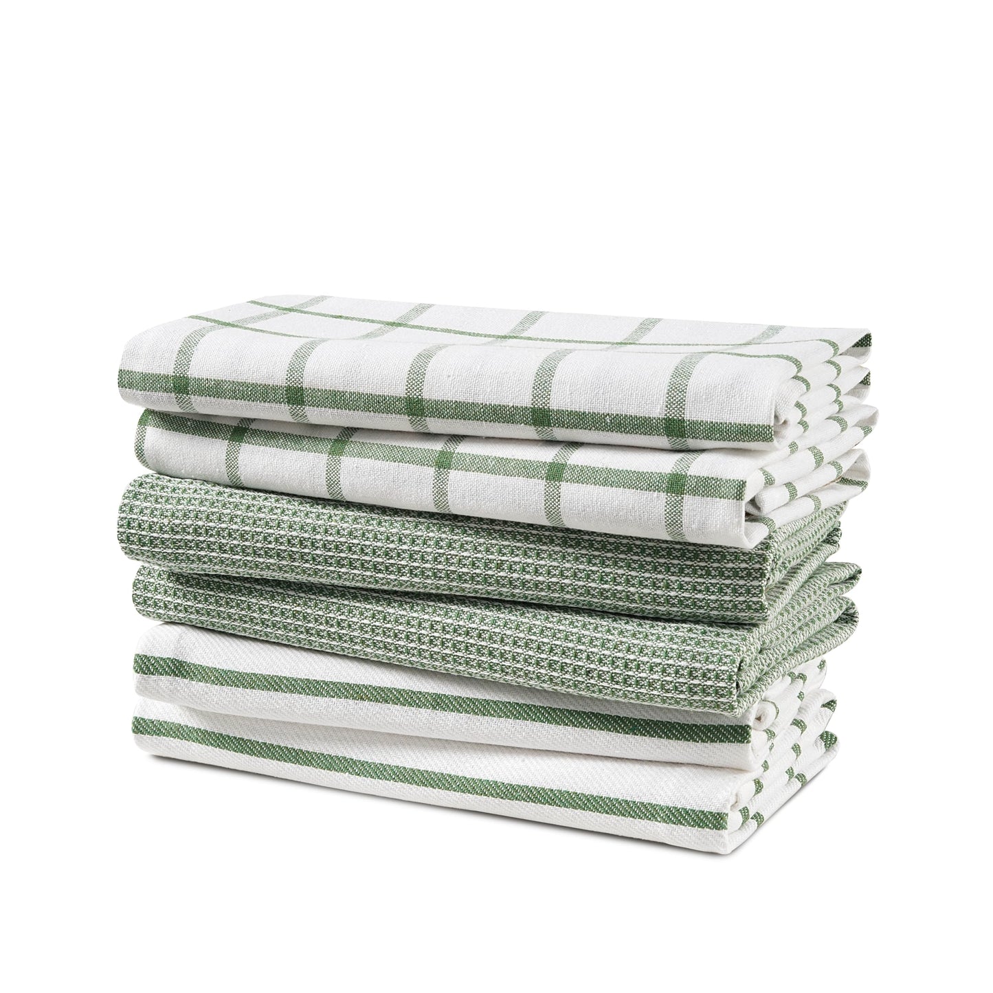 Kitchen Towels Set - Pack of 12 Cotton Dish Towels for Drying Dishes, 18”x 28”, Kitchen Hand Towels, Absorbent Tea Towels, Premium Dish Towels for Kitchen, Quick Drying Kitchen Towel Set - Olive