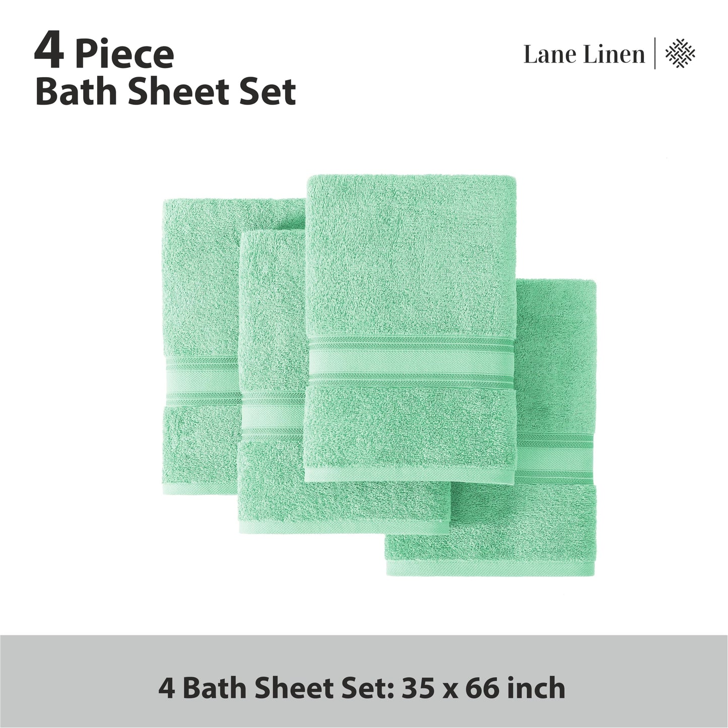 LANE LINEN Large Bath Towels - 100% Cotton Bath Sheets, Extra Large Bath Towels, Zero Twist, 4 Piece Bath Sheet Set, Quick Dry, Super Soft Shower Towels, Absorbent Bathroom Towels - Pearl Blush