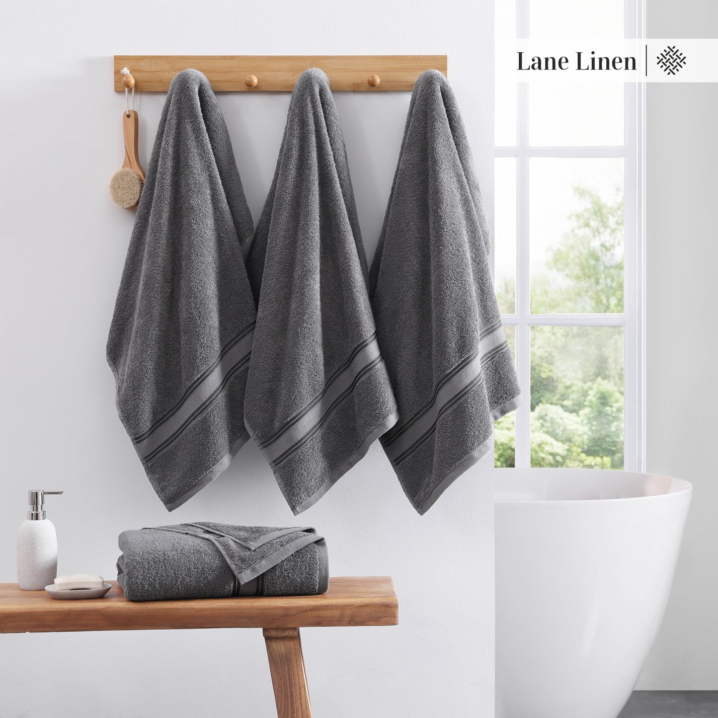 LANE LINEN Large Bath Towels - 100% Cotton Bath Sheets, Extra Large Bath Towels, Zero Twist, 4 Piece Bath Sheet Set, Quick Dry, Super Soft Shower Towels, Absorbent Bathroom Towels - Pearl Blush