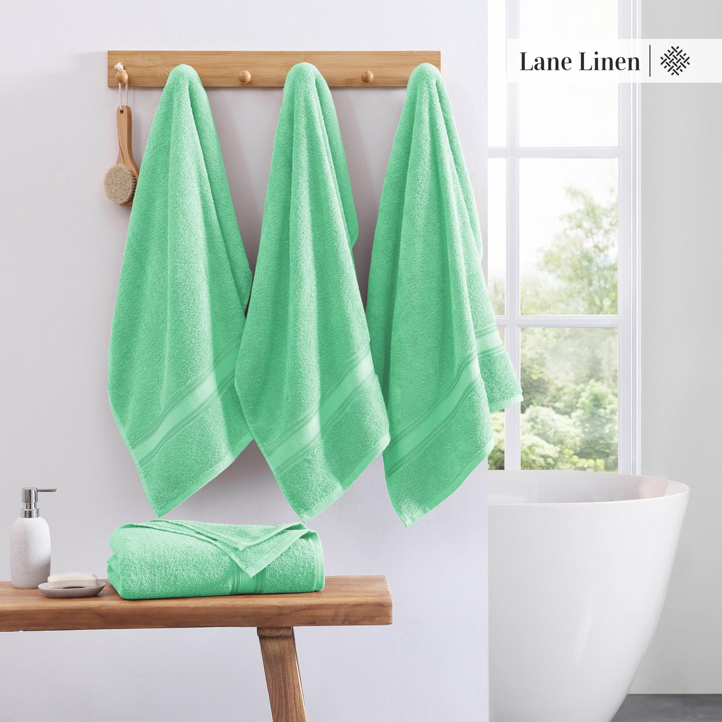 LANE LINEN Large Bath Towels - 100% Cotton Bath Sheets, Extra Large Bath Towels, Zero Twist, 4 Piece Bath Sheet Set, Quick Dry, Super Soft Shower Towels, Absorbent Bathroom Towels - Pearl Blush