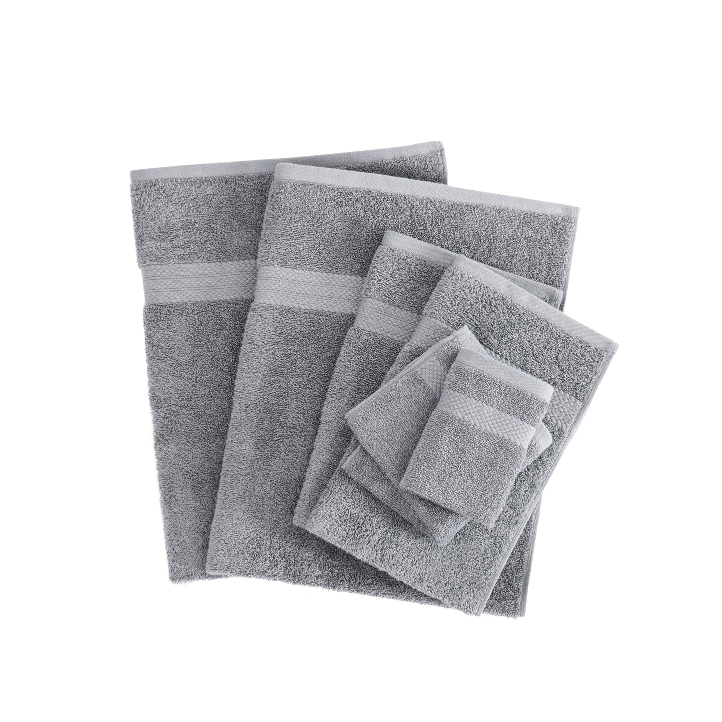 LANE LINEN 100% Cotton Bath Towels for Bathroom Set-Space Grey Bath Towel Set, 2 Luxury Bath Towels Extra Large, 4 Space Grey Hand Towels for Bathroom and 4 Washcloths Sets- 10 PC Bathroom Towels Set